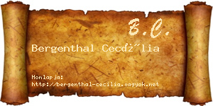 Bergenthal Cecília névjegykártya
